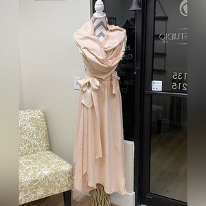 Custom made light pink skirt with hooded scarf and decorative glove. Brand new.